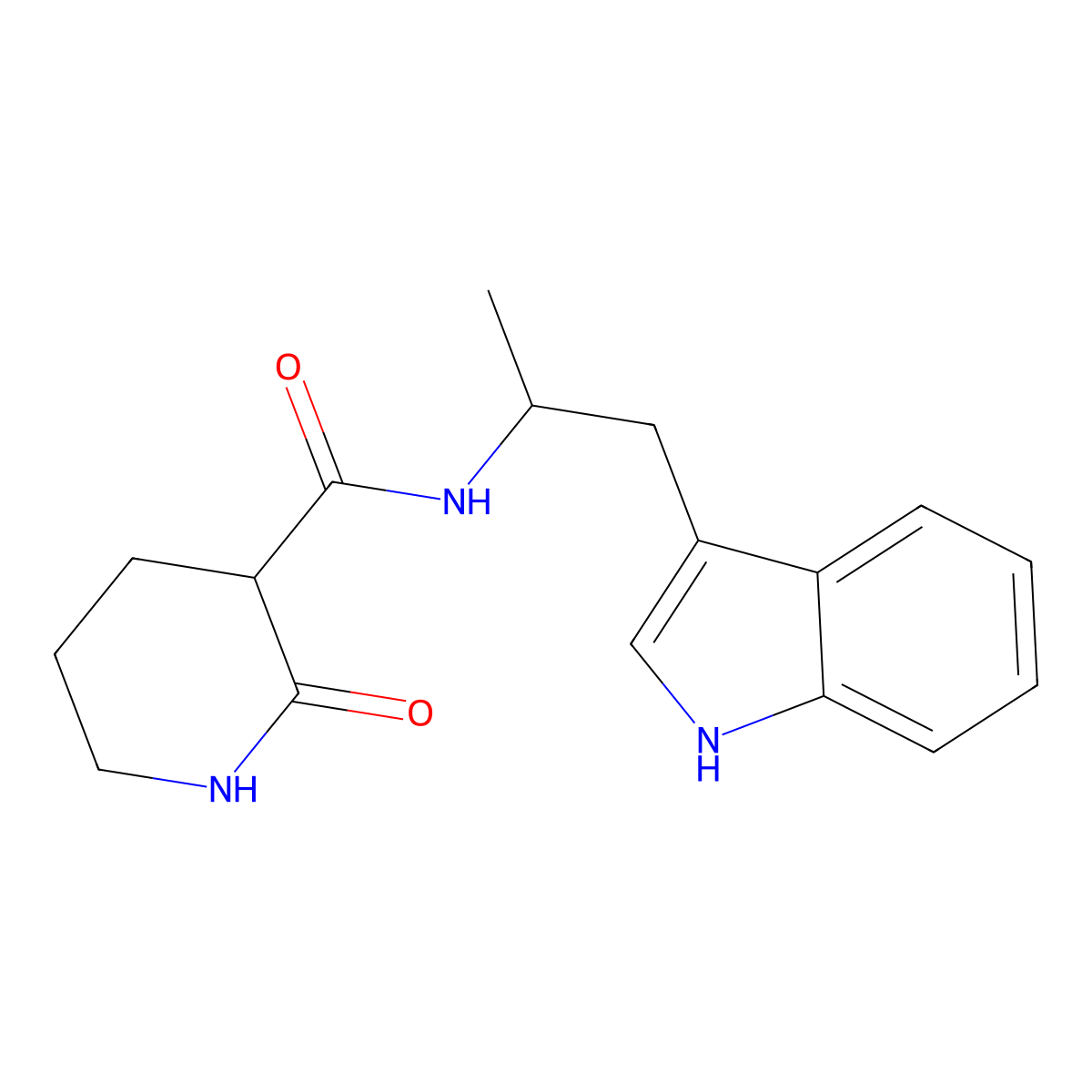 N-[1-(1H-indol-3-yl)propan-2-yl]-2-oxopiperidine-3-carboxamide molecular structure, CAS 363590-95-8