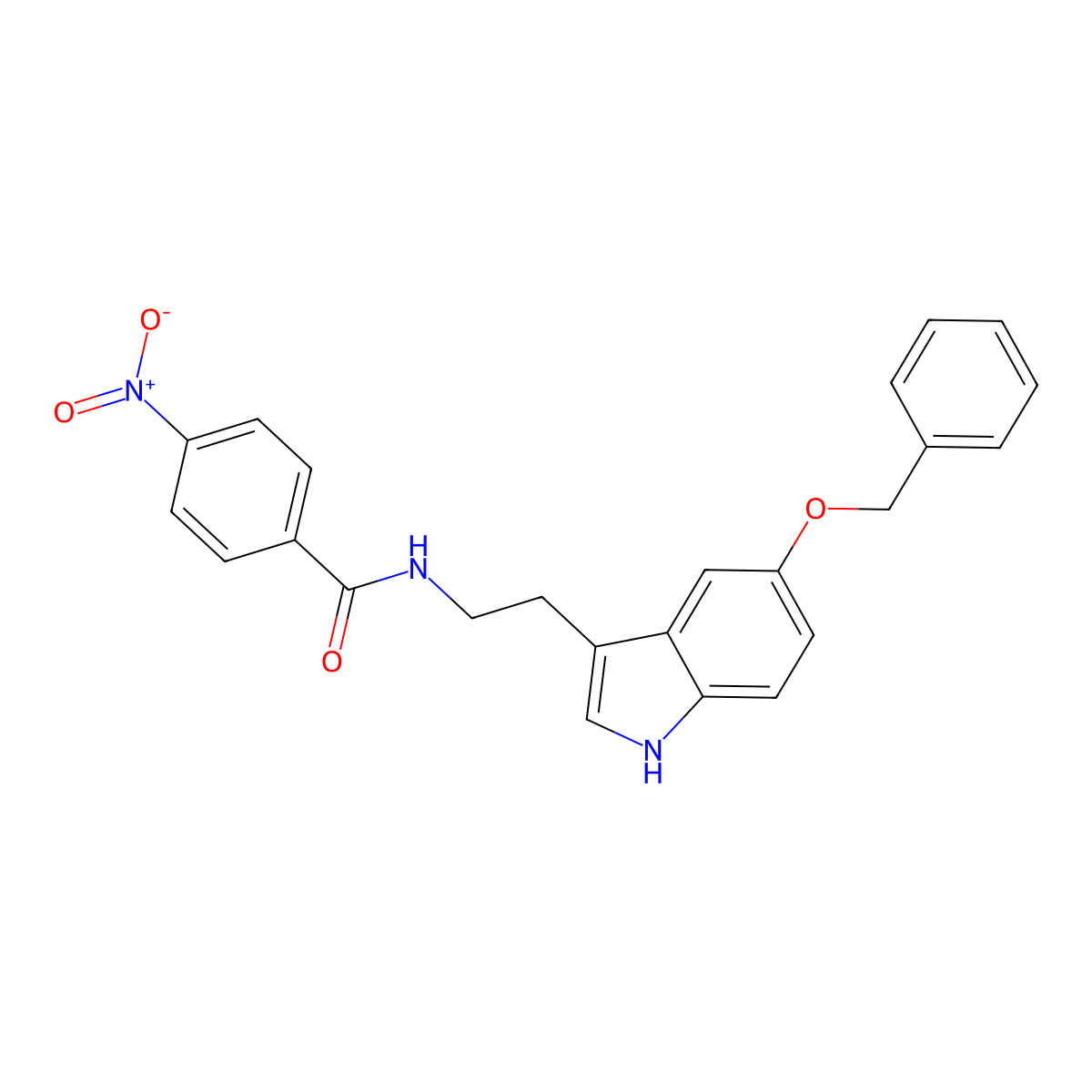 4-nitro-N-[2-(5-phenylmethoxy-1H-indol-3-yl)ethyl]benzamide molecular structure, CAS 363591-02-0