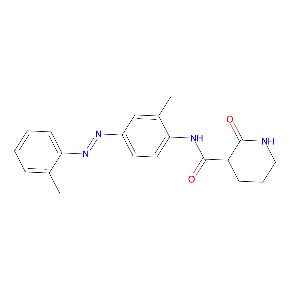 3-Piperidinecarboxamide, N-[2-methyl-4-[2-(2-methylphenyl)diazenyl]phenyl]-2-oxo- molecular structure, CAS 363591-12-2