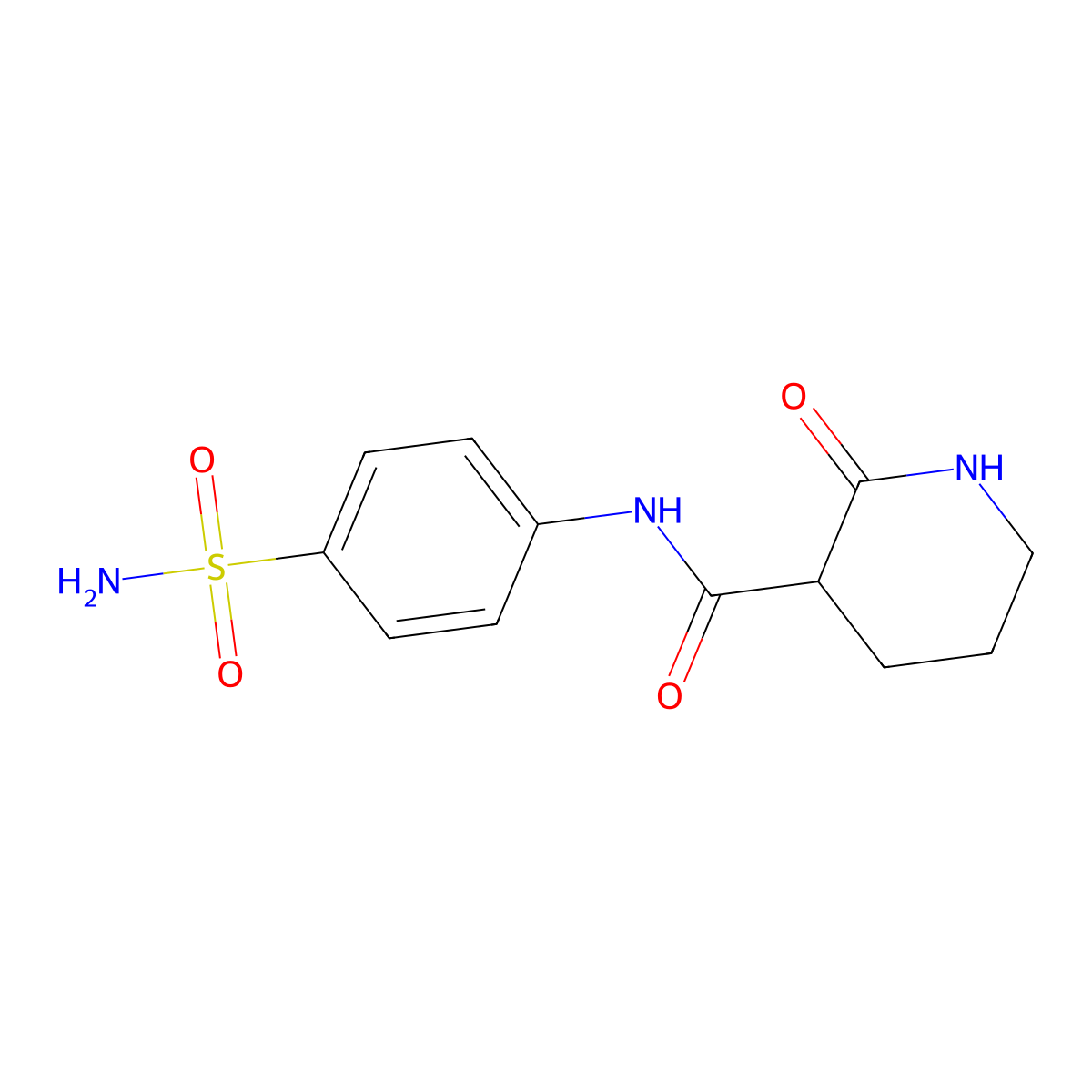 2-oxo-N-(4-sulfamoylphenyl)piperidine-3-carboxamide molecular structure, CAS 363591-22-4