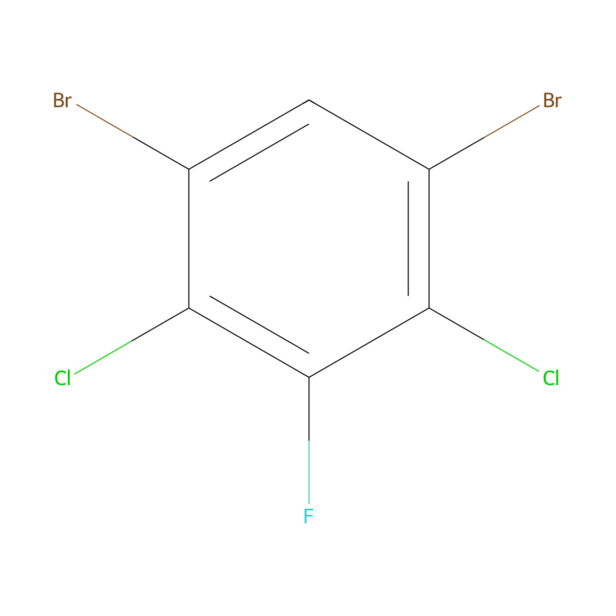 3,5-Dibromo-2,6-dichlorofluorobenzene molecular structure, CAS 363598-34-9