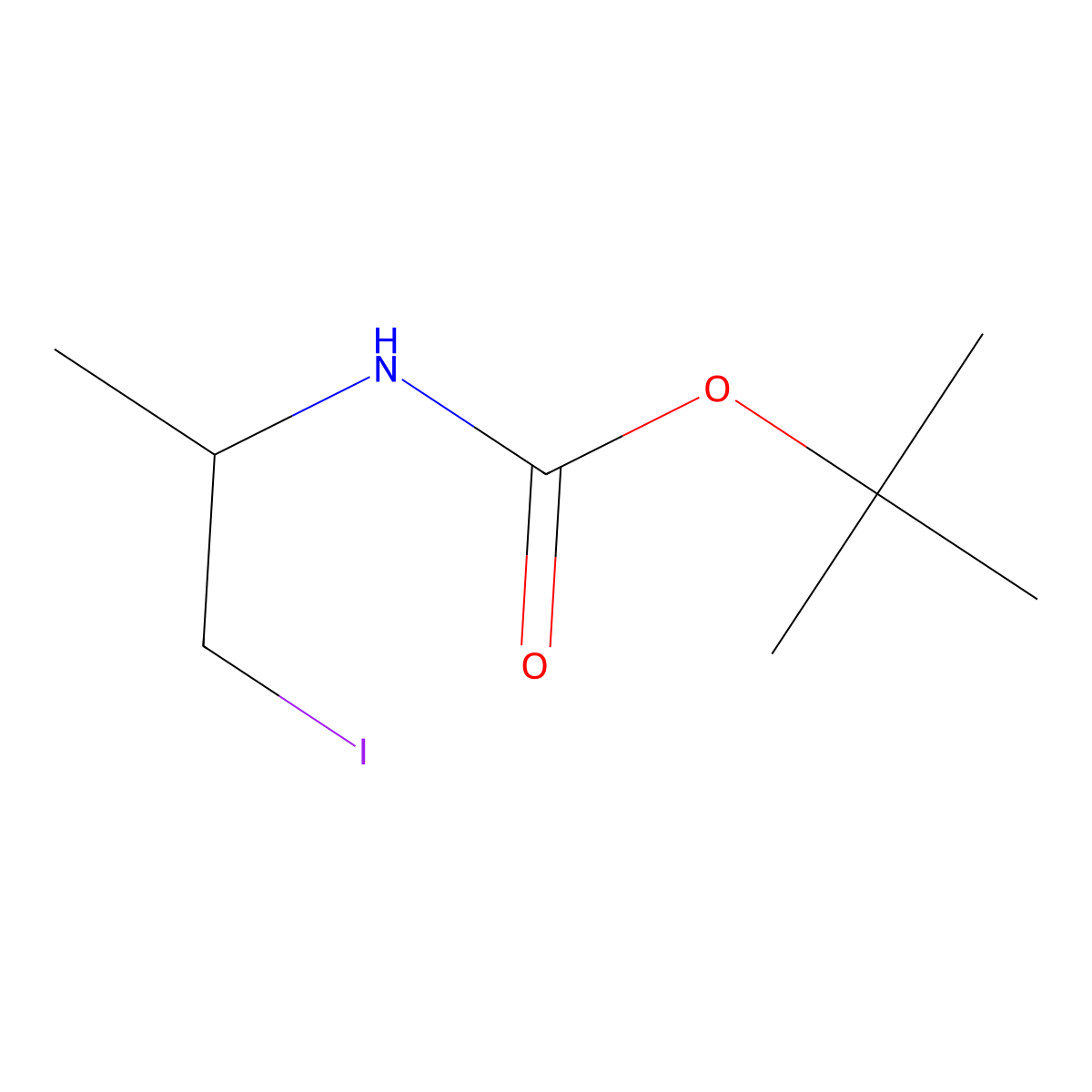 Tert-butyl (1-iodopropan-2-yl)carbamate molecular structure, CAS 363599-44-4