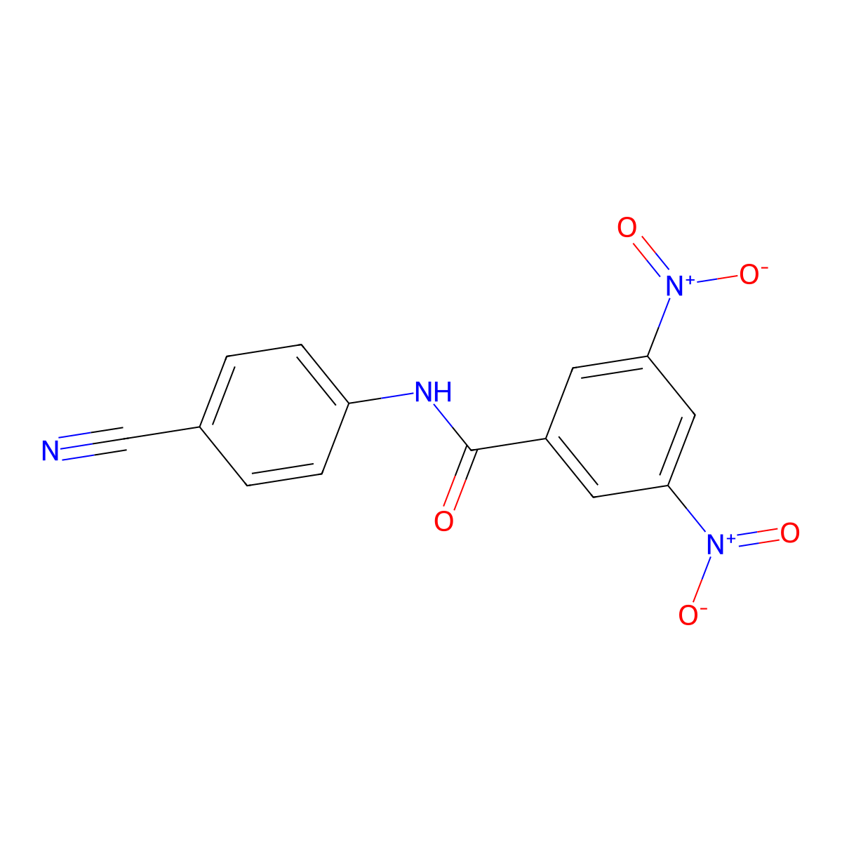 N-(4-cyanophenyl)-3,5-dinitrobenzamide molecular structure, CAS 36360-11-9