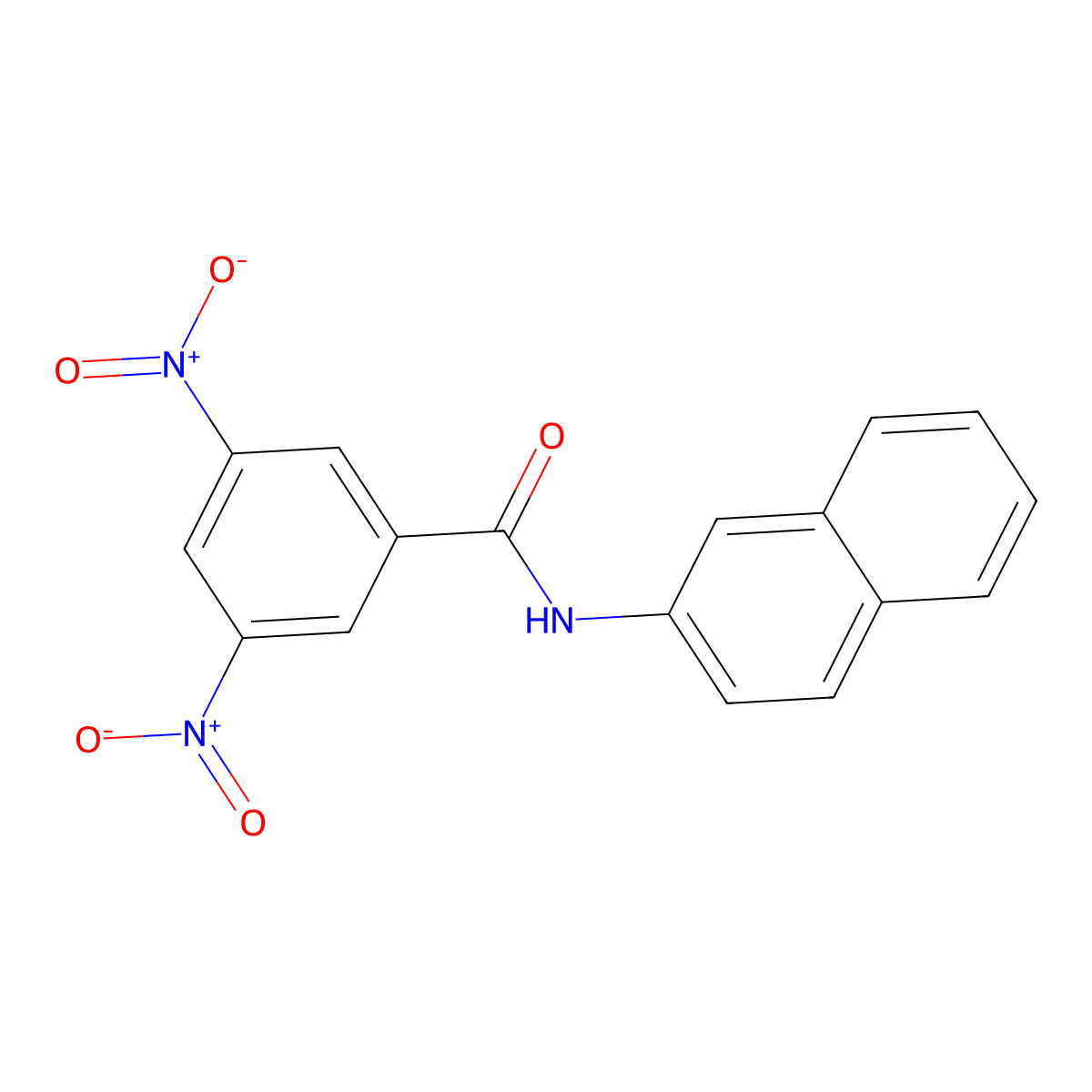N-(naphthalen-2-yl)-3,5-dinitrobenzamide molecular structure, CAS 36360-16-4