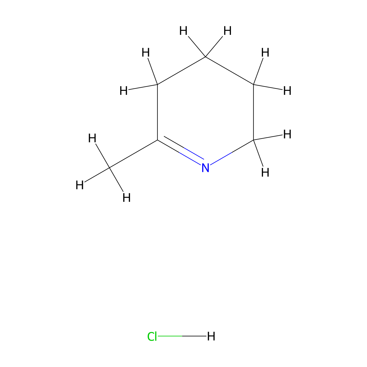 6-Methyl-2,3,4,5-tetrahydropyridine hydrochloride molecular structure, CAS 363619-28-7