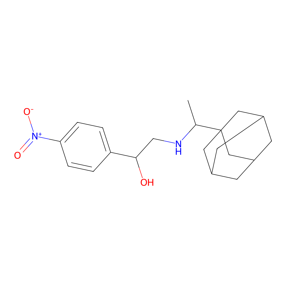 2-[1-(1-Adamantyl)ethylamino]-1-(4-nitrophenyl)ethanol molecular structure, CAS 363620-81-9