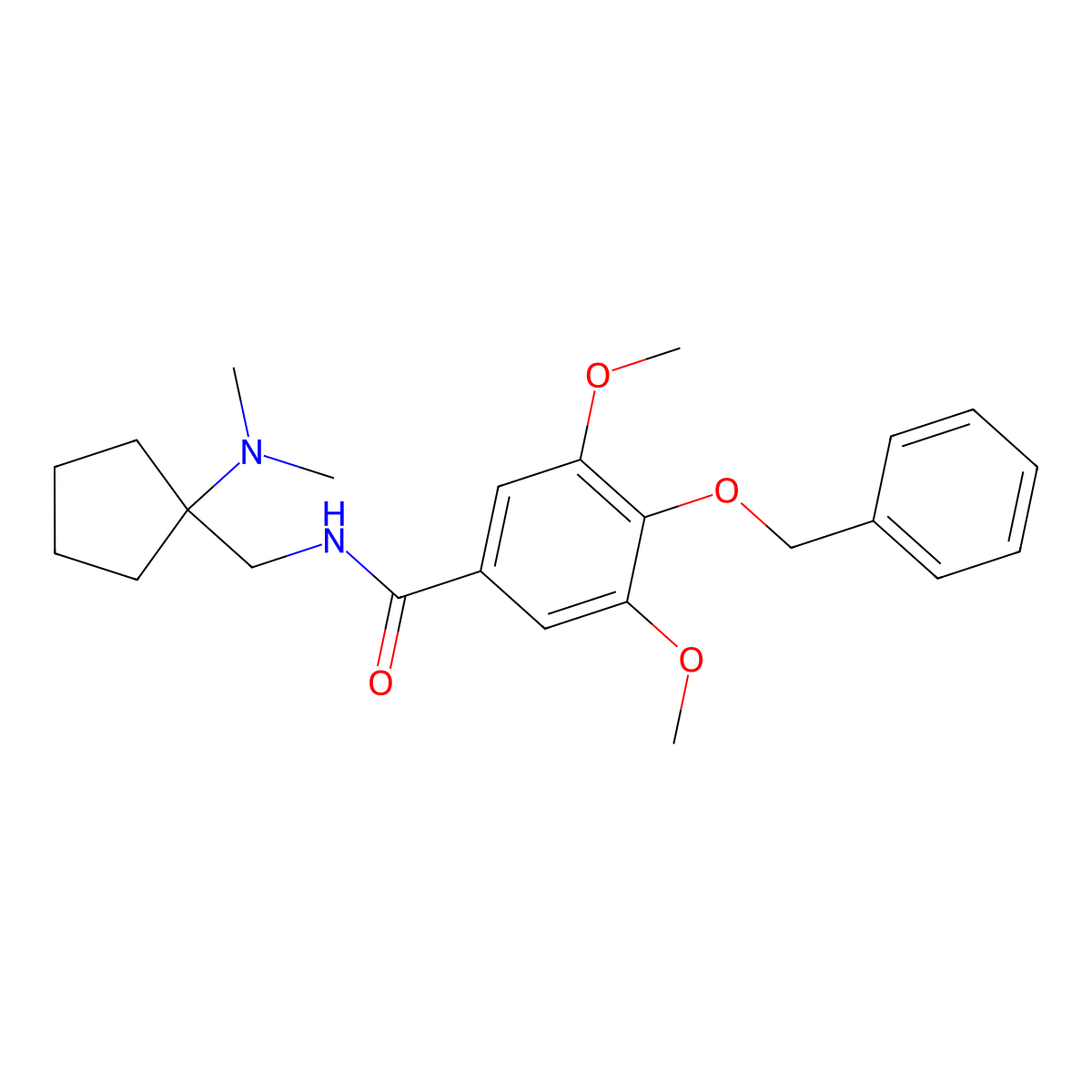 4-(benzyloxy)-N-((1-(dimethylamino)cyclopentyl)methyl)-3,5-dimethoxybenzamide molecular structure, CAS 363628-88-0