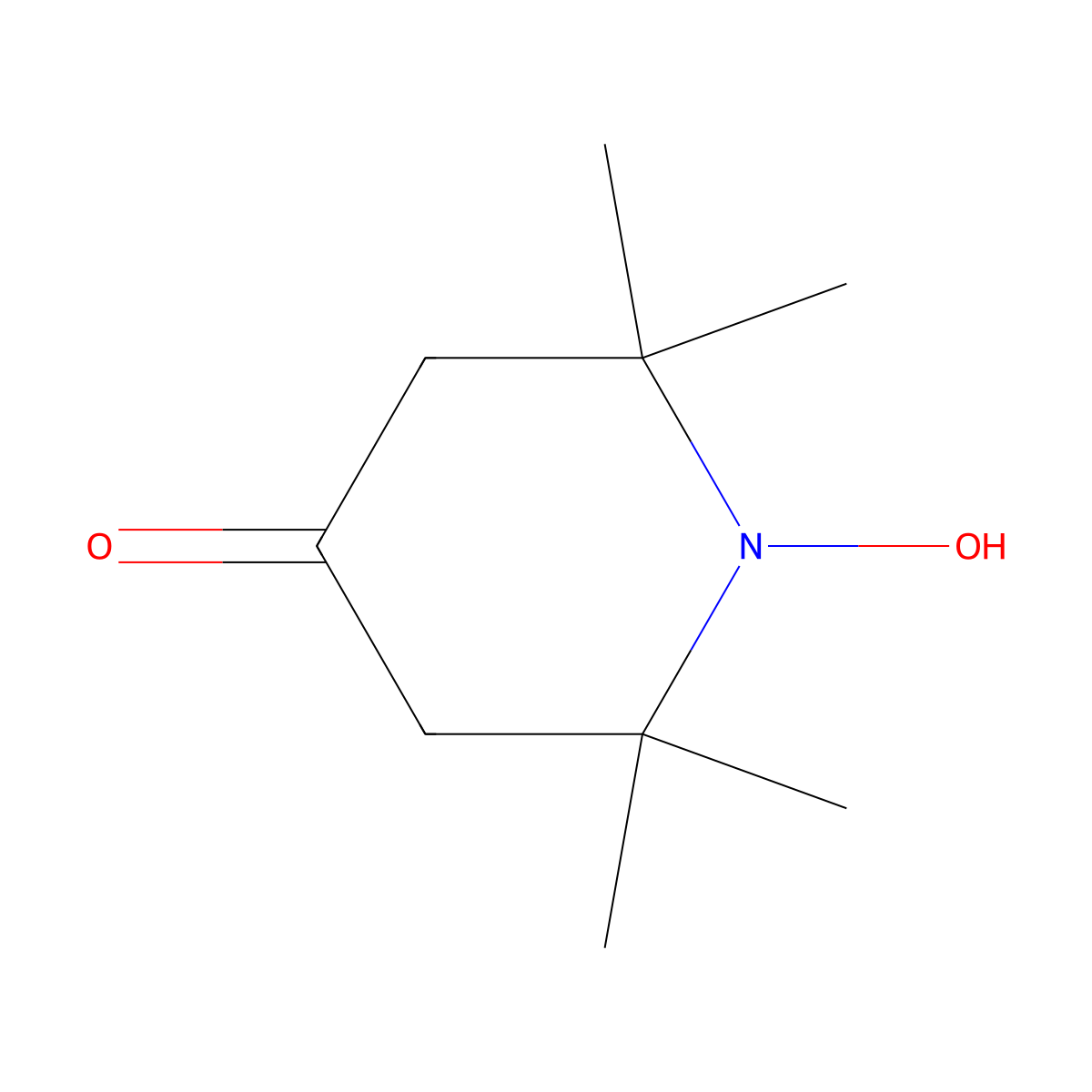 1-Hydroxy-2,2,6,6-tetramethyl-4-oxopiperidine molecular structure, CAS 3637-11-4