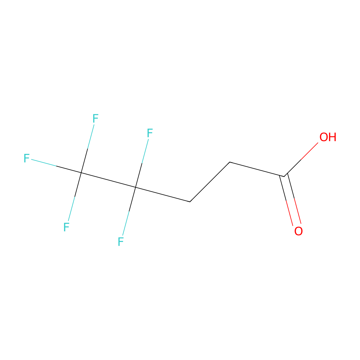 4,4,5,5,5-Pentafluoropentanoic acid molecular structure, CAS 3637-31-8