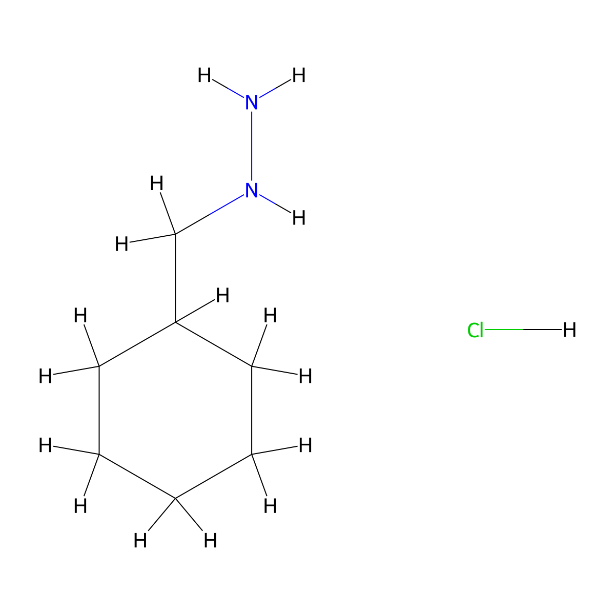 (Cyclohexylmethyl)hydrazine hydrochloride molecular structure, CAS 3637-58-9
