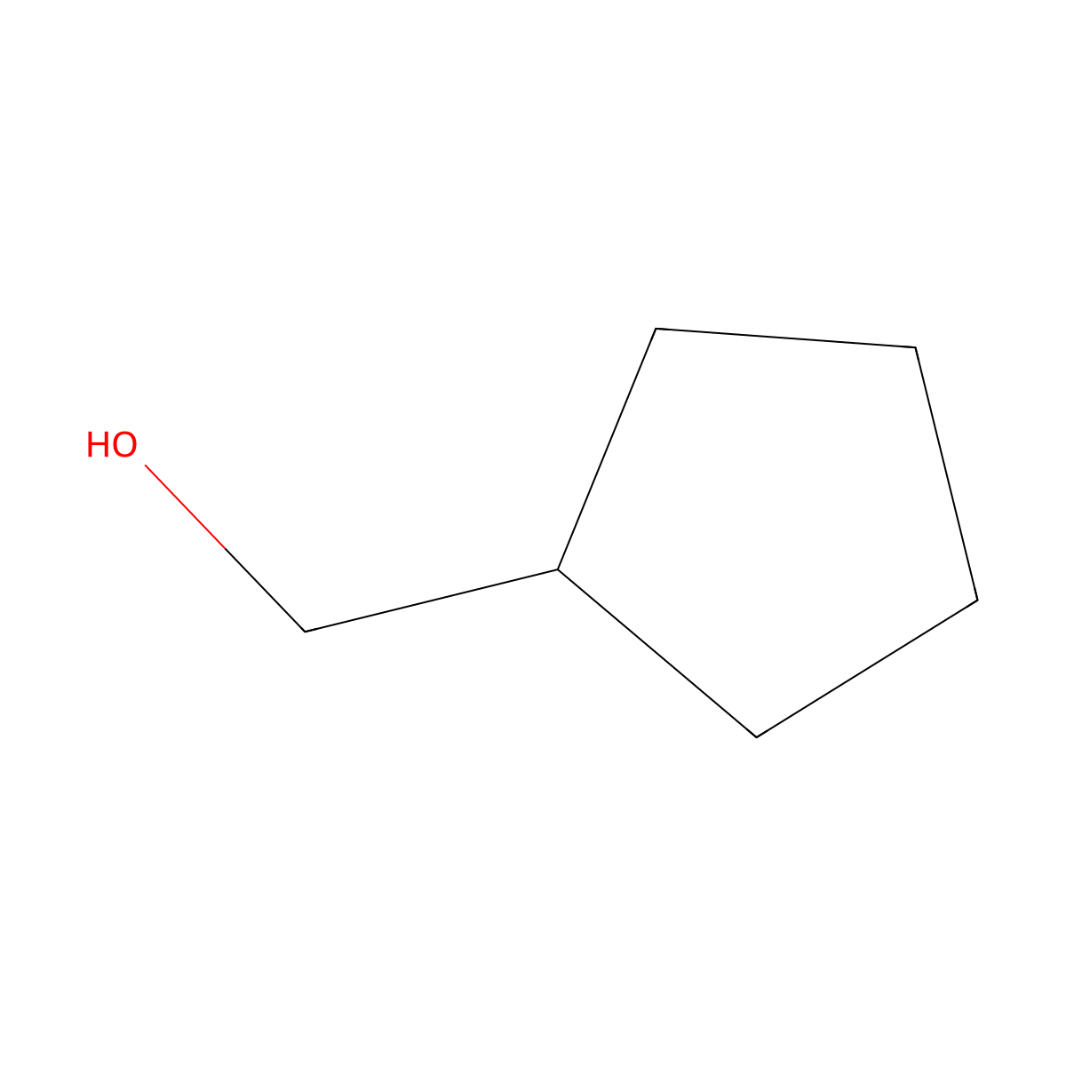 Cyclopentanemethanol molecular structure, CAS 3637-61-4