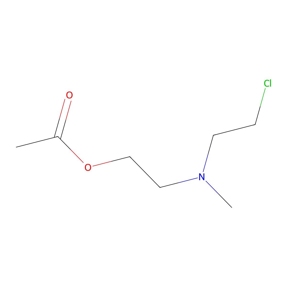Acetylcholine mustard molecular structure, CAS 36375-30-1