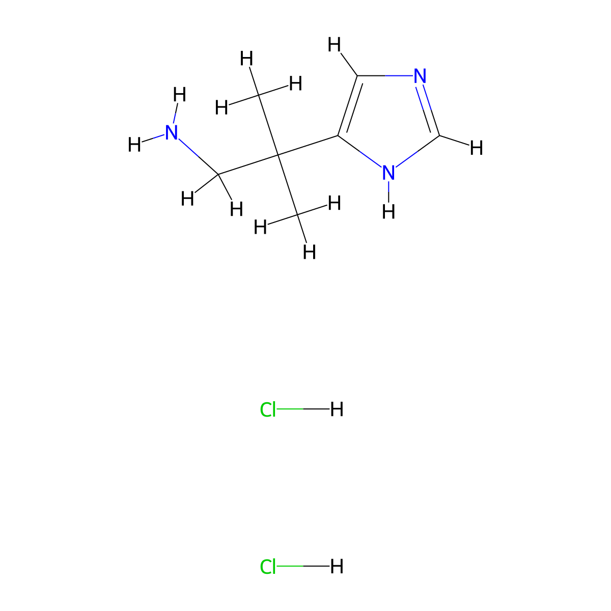 2-(1H-Imidazol-5-YL)-2-methylpropan-1-aminedihydrochloride molecular structure, CAS 36376-53-1