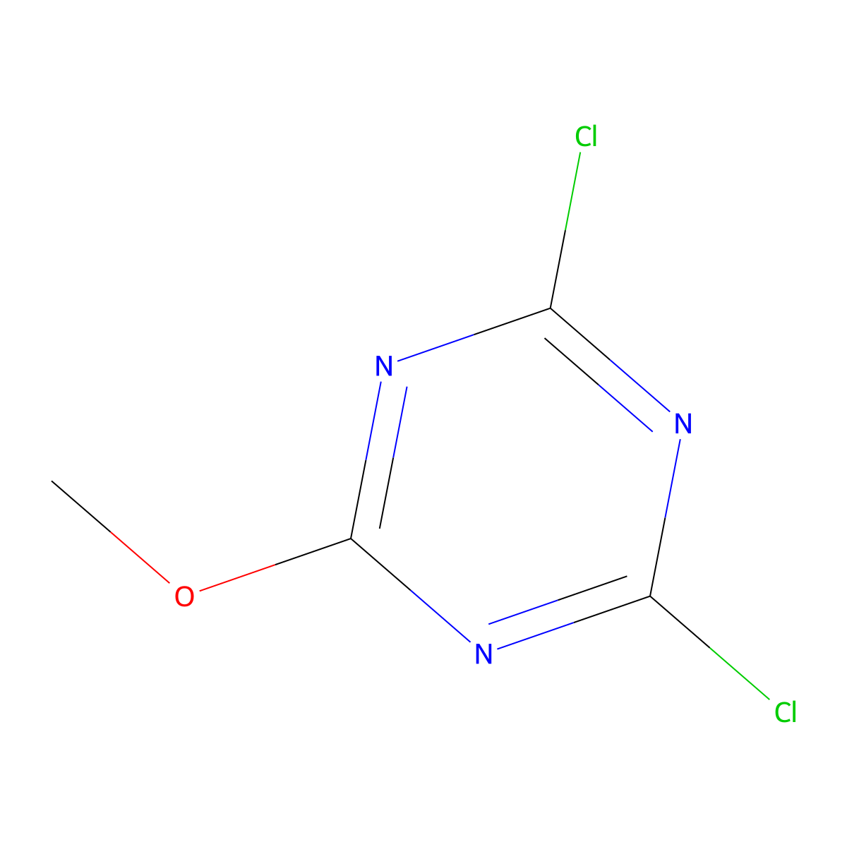 2,4-Dichloro-6-methoxy-3,5-triazine molecular structure, CAS 3638-04-8