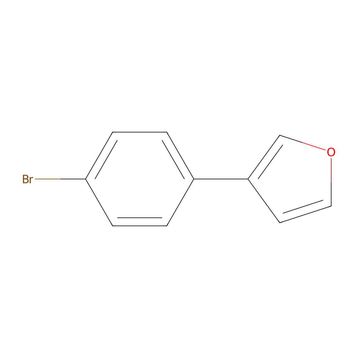 3-(4-Bromophenyl)furan molecular structure, CAS 36381-94-9