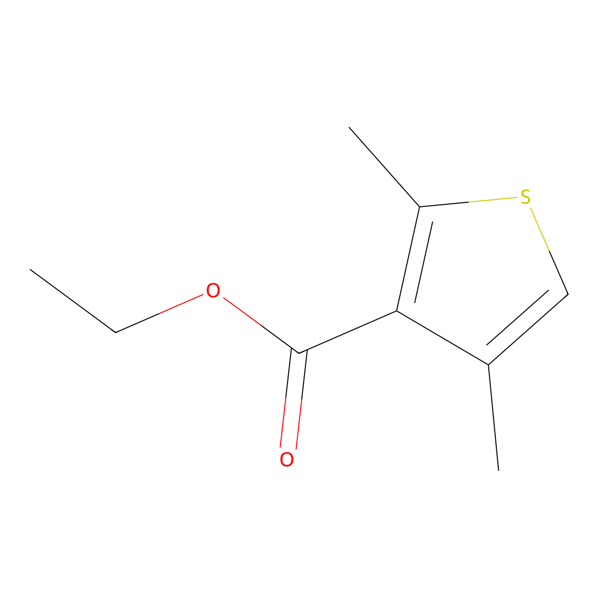 Ethyl 2,4-dimethylthiophene-3-carboxylate molecular structure, CAS 36382-81-7