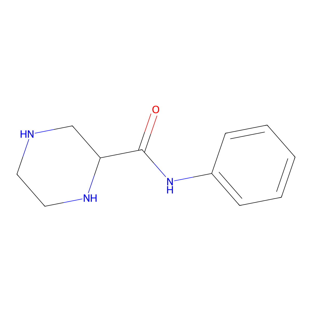 Piperazine-2-carboxanilide molecular structure, CAS 36385-57-6