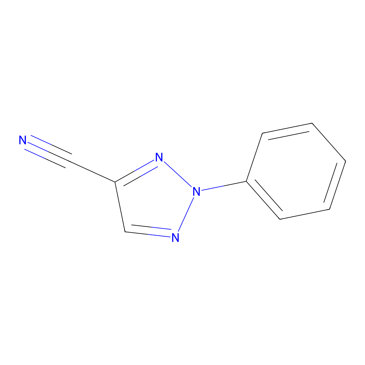 2-phenyl-2H-1,2,3-triazole-4-carbonitrile molecular structure, CAS 36386-83-1