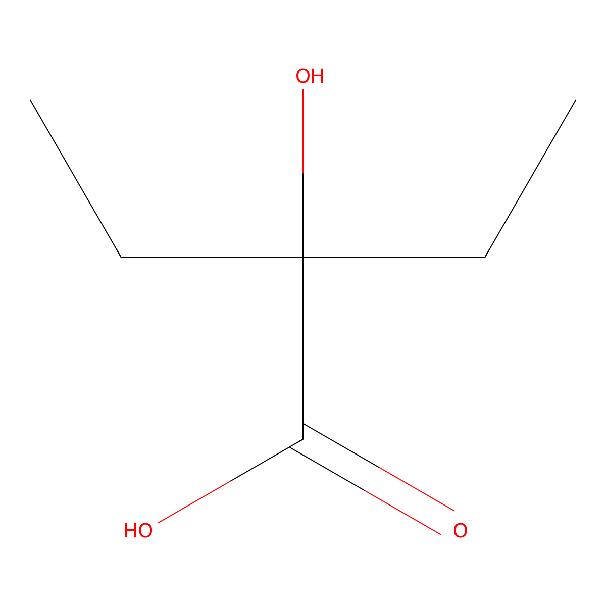 2-Ethyl-2-hydroxybutanoic acid molecular structure, CAS 3639-21-2
