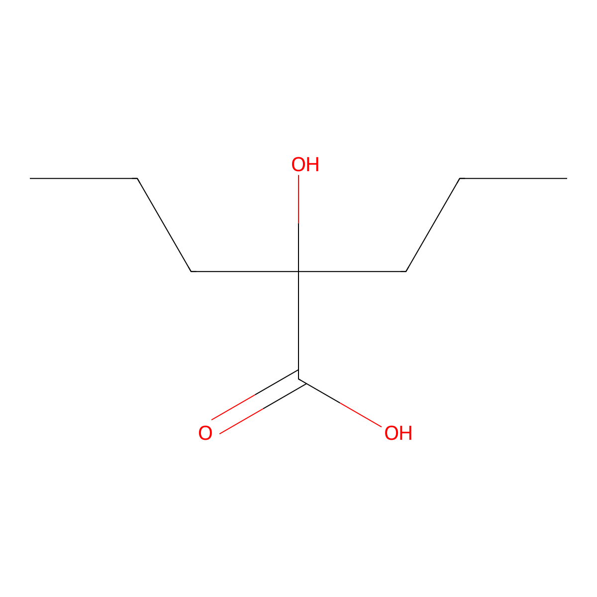 2-Hydroxy-2-propylpentanoic acid molecular structure, CAS 3639-22-3