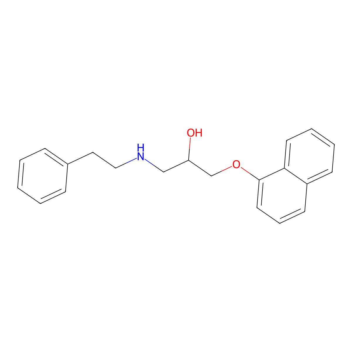 2-Propanol, 1-(naphthyloxy)-3-phenethylamino- molecular structure, CAS 36391-23-8