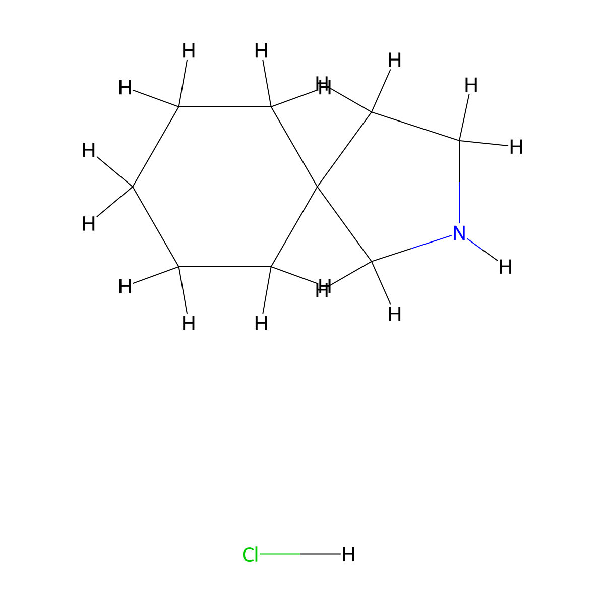 2-Azaspiro[4.5]decane hydrochloride molecular structure, CAS 36392-74-2