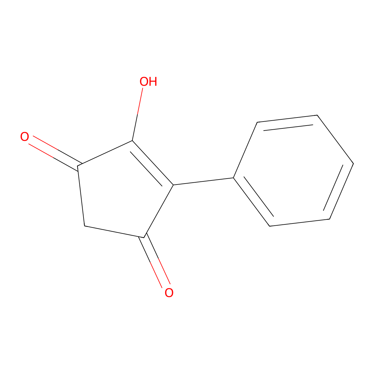 4-Hydroxy-5-phenylcyclopent-4-ene-1,3-dione molecular structure, CAS 36394-22-6