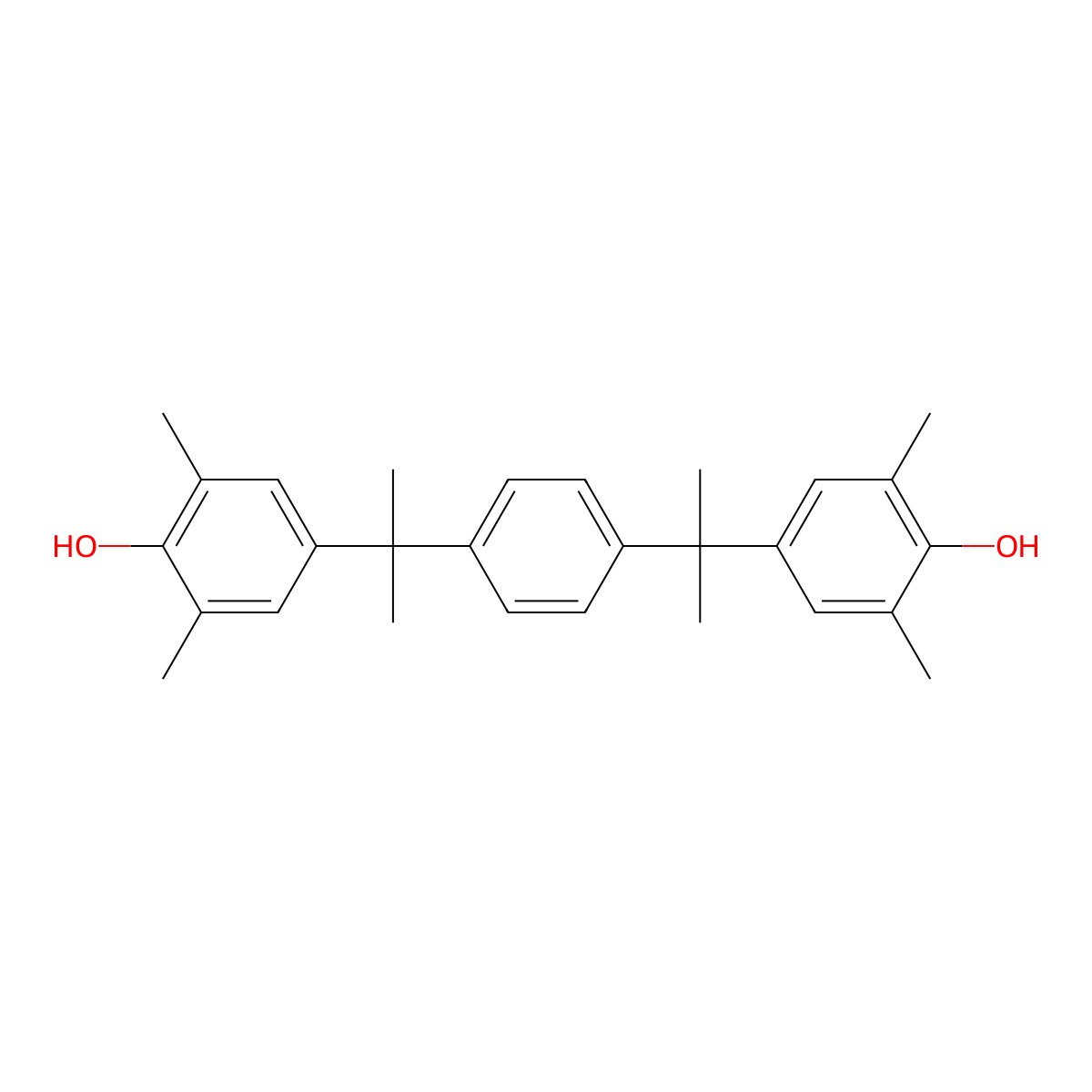 alpha,alpha'-Bis(4-hydroxy-3,5-dimethylphenyl)-1,4-diisopropylbenzene molecular structure, CAS 36395-57-0