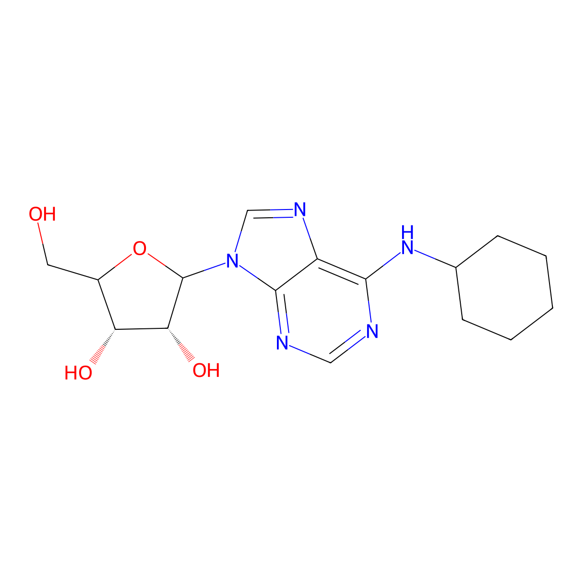 N(6)-Cyclohexyladenosine molecular structure, CAS 36396-99-3