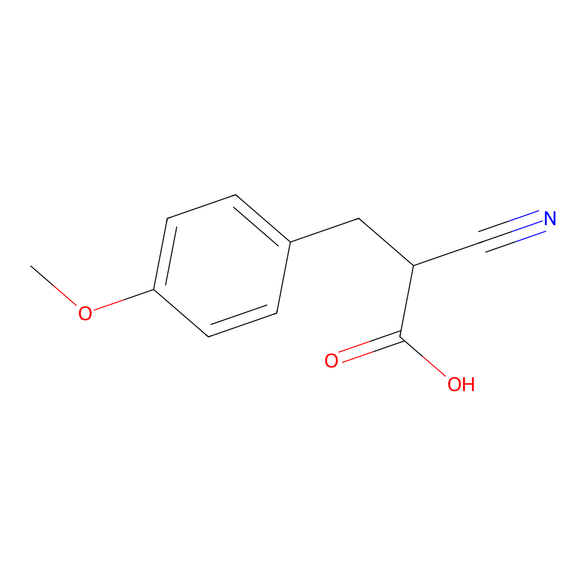 2-Cyano-3-(4-methoxyphenyl)propanoic acid molecular structure, CAS 36397-19-0