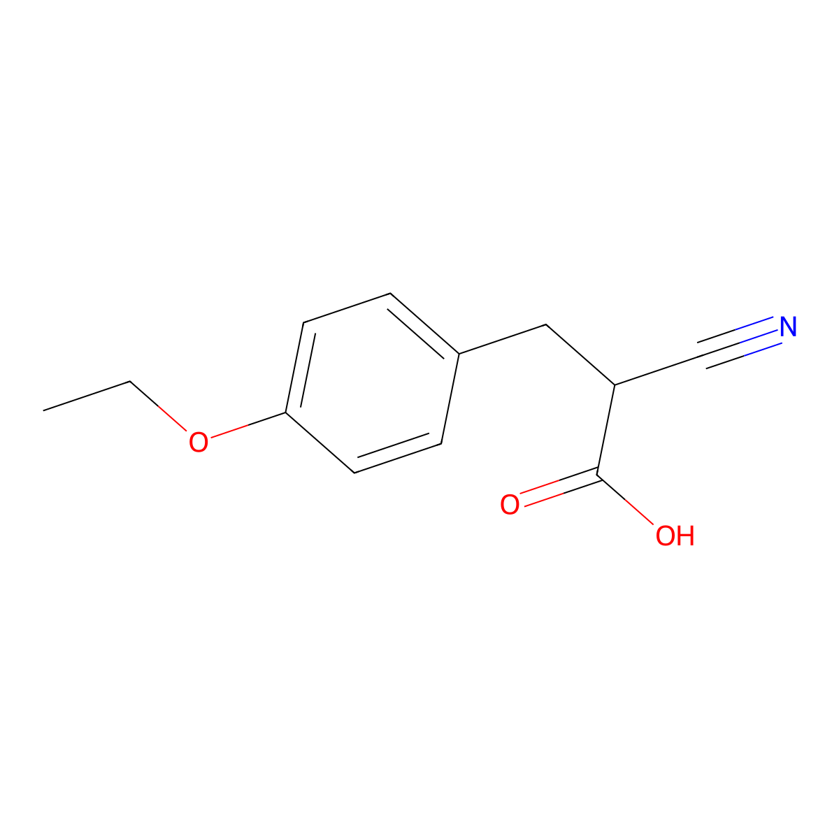 2-Cyano-3-(4-ethoxyphenyl)propionic Acid molecular structure, CAS 36397-20-3