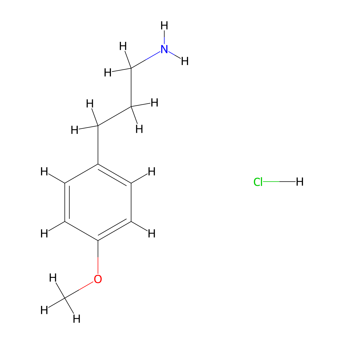 3-(4-Methoxyphenyl)propan-1-amine hydrochloride molecular structure, CAS 36397-51-0