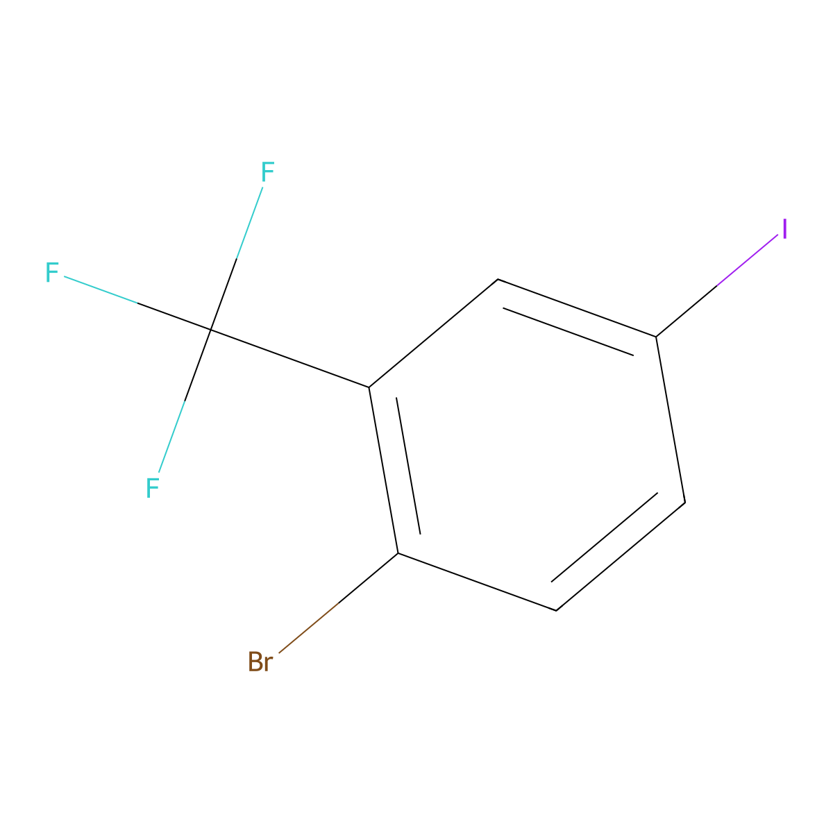 1-Bromo-4-iodo-2-(trifluoromethyl)benzene molecular structure, CAS 364-11-4