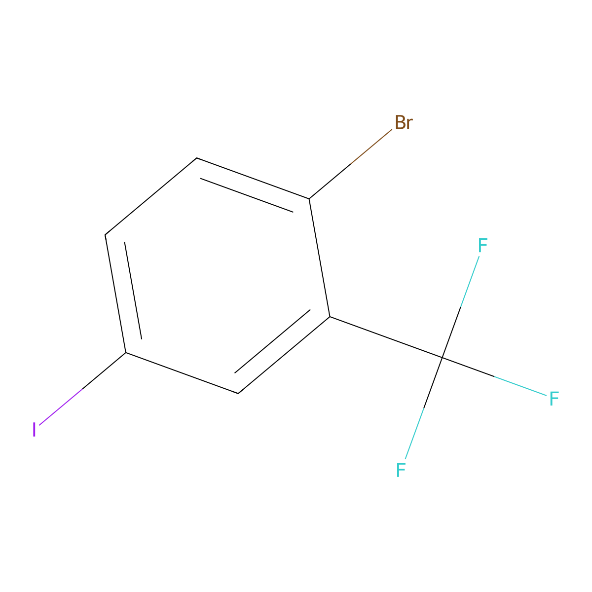 1-Bromo-4-iodo-2-(trifluoromethyl)benzene molecular structure, CAS 364-11-4
