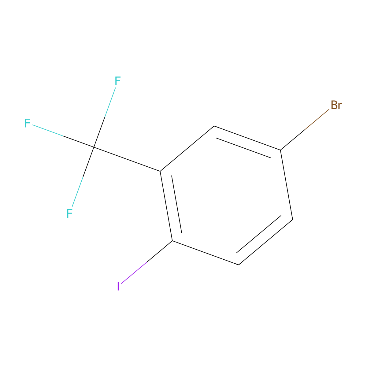4-Bromo-1-iodo-2-(trifluoromethyl)benzene molecular structure, CAS 364-12-5