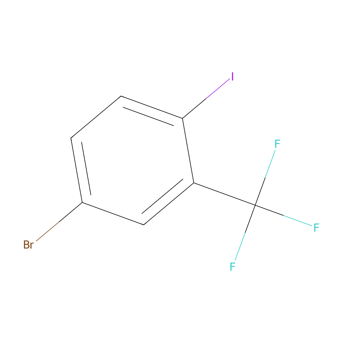 4-Bromo-1-iodo-2-(trifluoromethyl)benzene molecular structure, CAS 364-12-5
