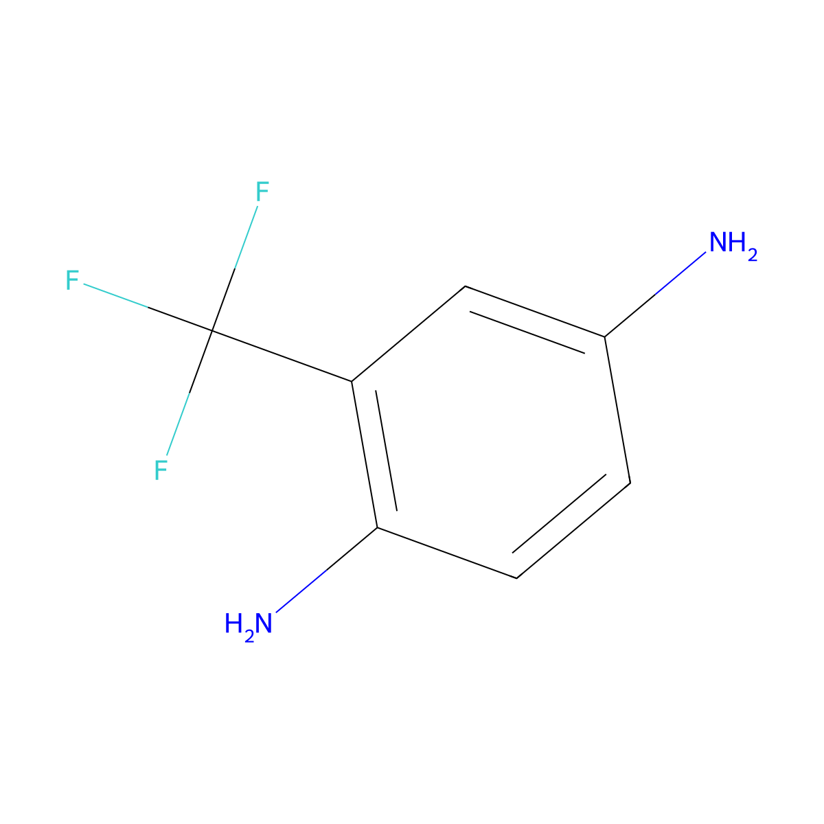 2-(Trifluoromethyl)-1,4-phenyldiamine molecular structure, CAS 364-13-6