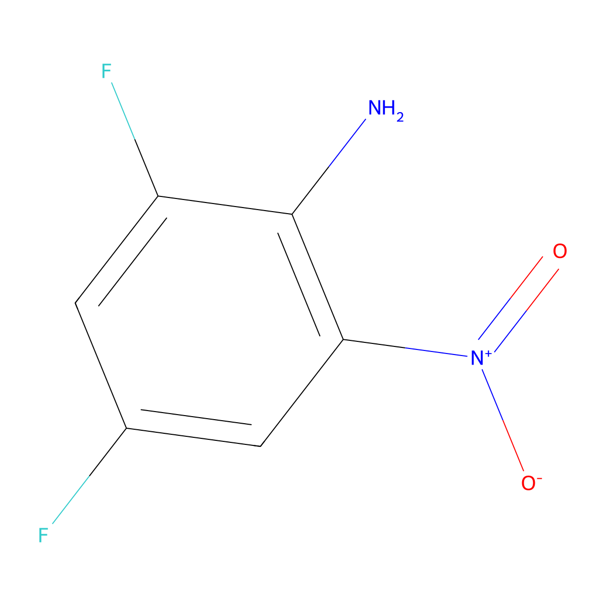 Aniline, 2,4-difluoro-6-nitro- molecular structure, CAS 364-30-7