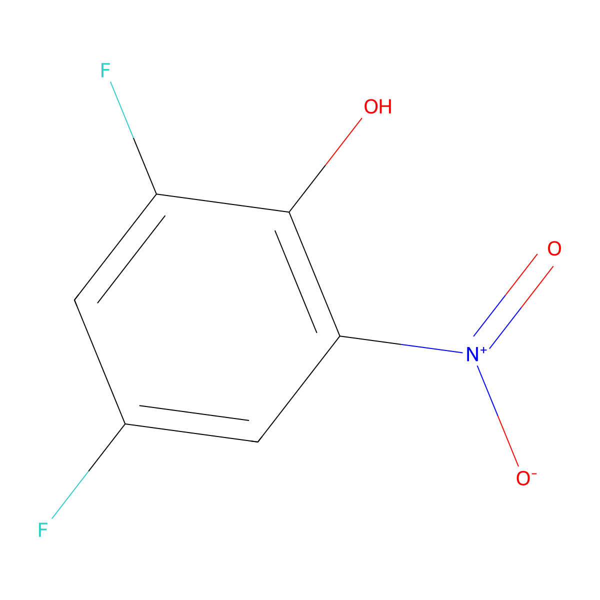 2,4-Difluoro-6-nitrophenol molecular structure, CAS 364-31-8