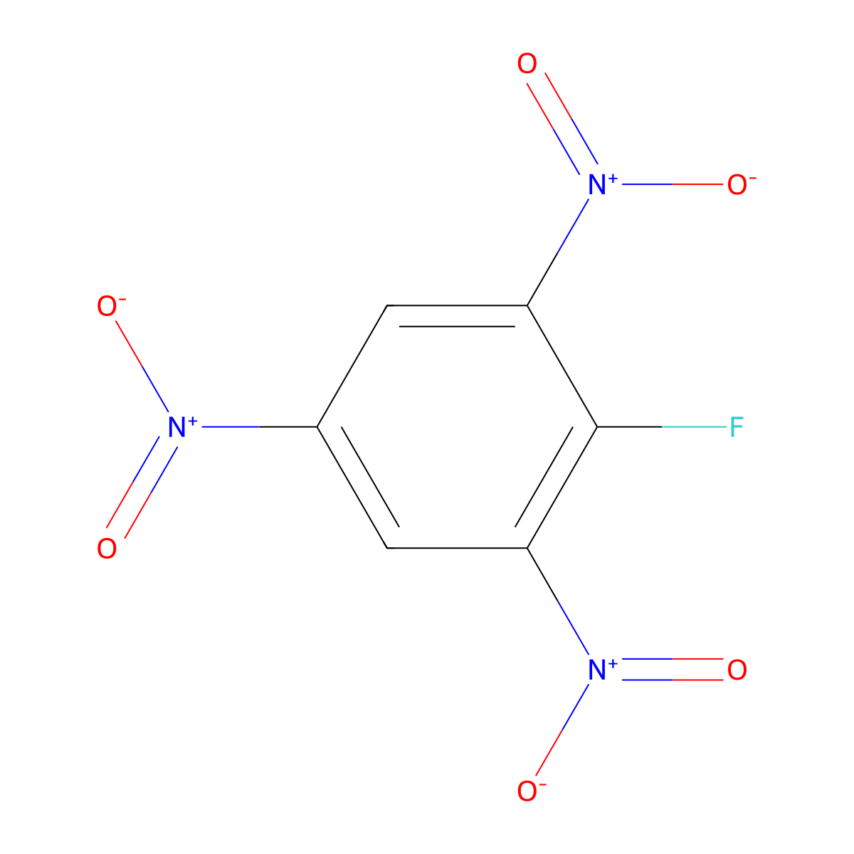 Picryl fluoride molecular structure, CAS 364-44-3