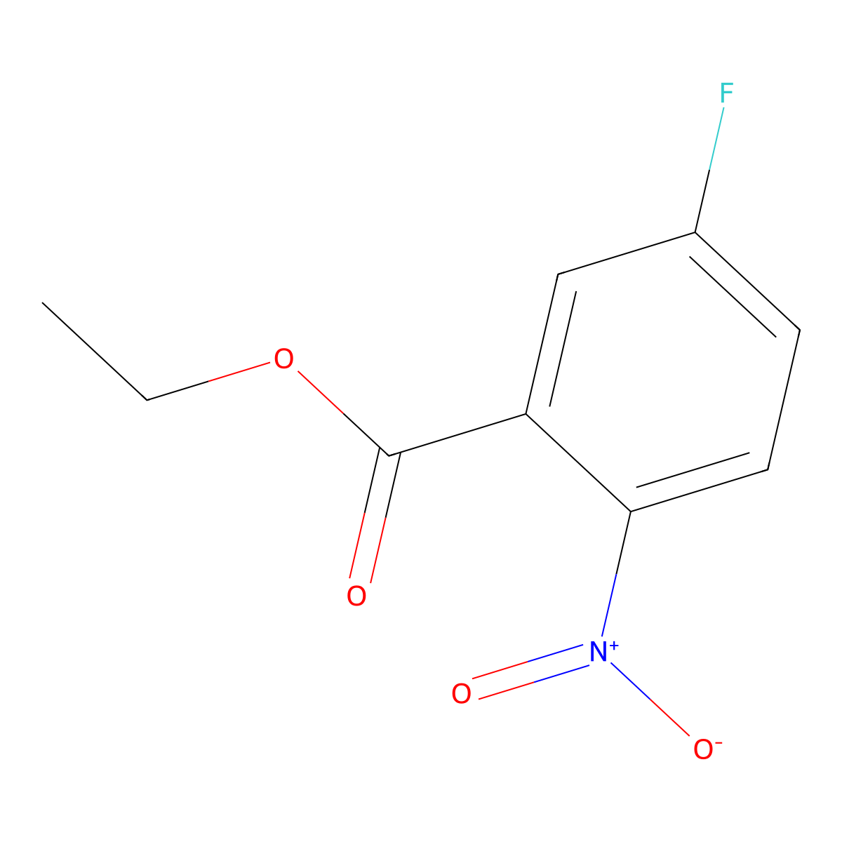 Ethyl 5-fluoro-2-nitrobenzoate molecular structure, CAS 364-51-2
