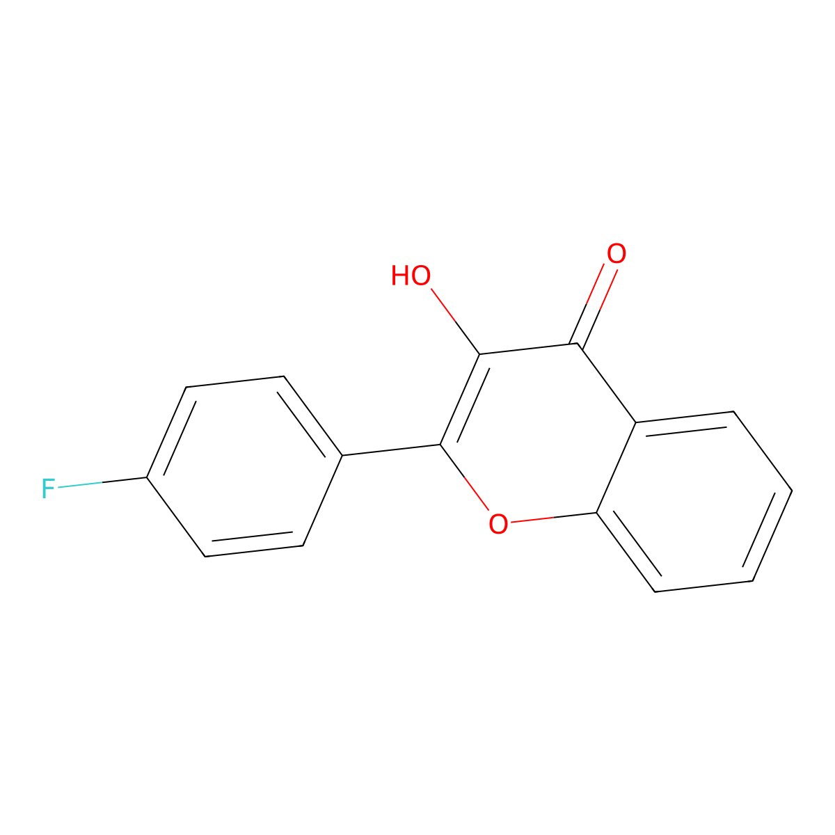2-(4-Fluorophenyl)-3-hydroxychromen-4-one molecular structure, CAS 364-56-7