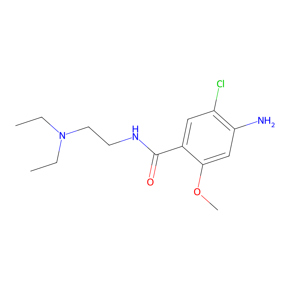 Metoclopramide molecular structure, CAS 364-62-5