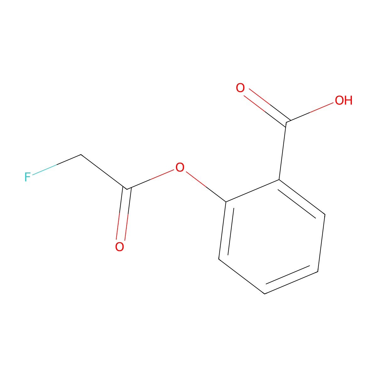 2-((2-Fluoroacetyl)oxy)benzoic acid molecular structure, CAS 364-71-6