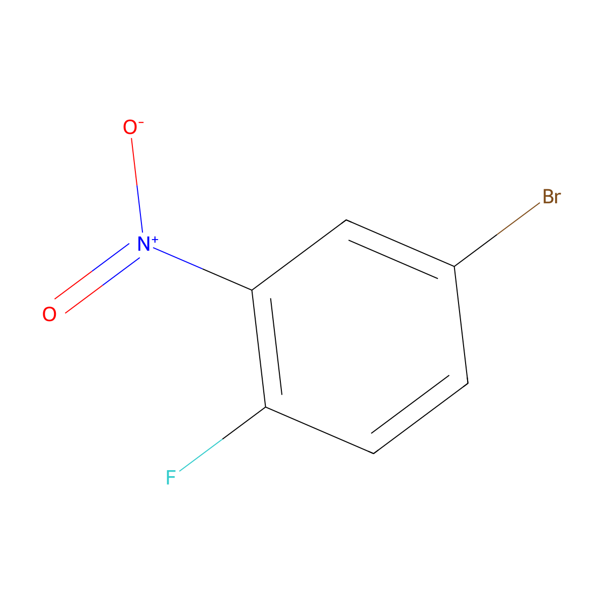4-Bromo-1-fluoro-2-nitrobenzene molecular structure, CAS 364-73-8