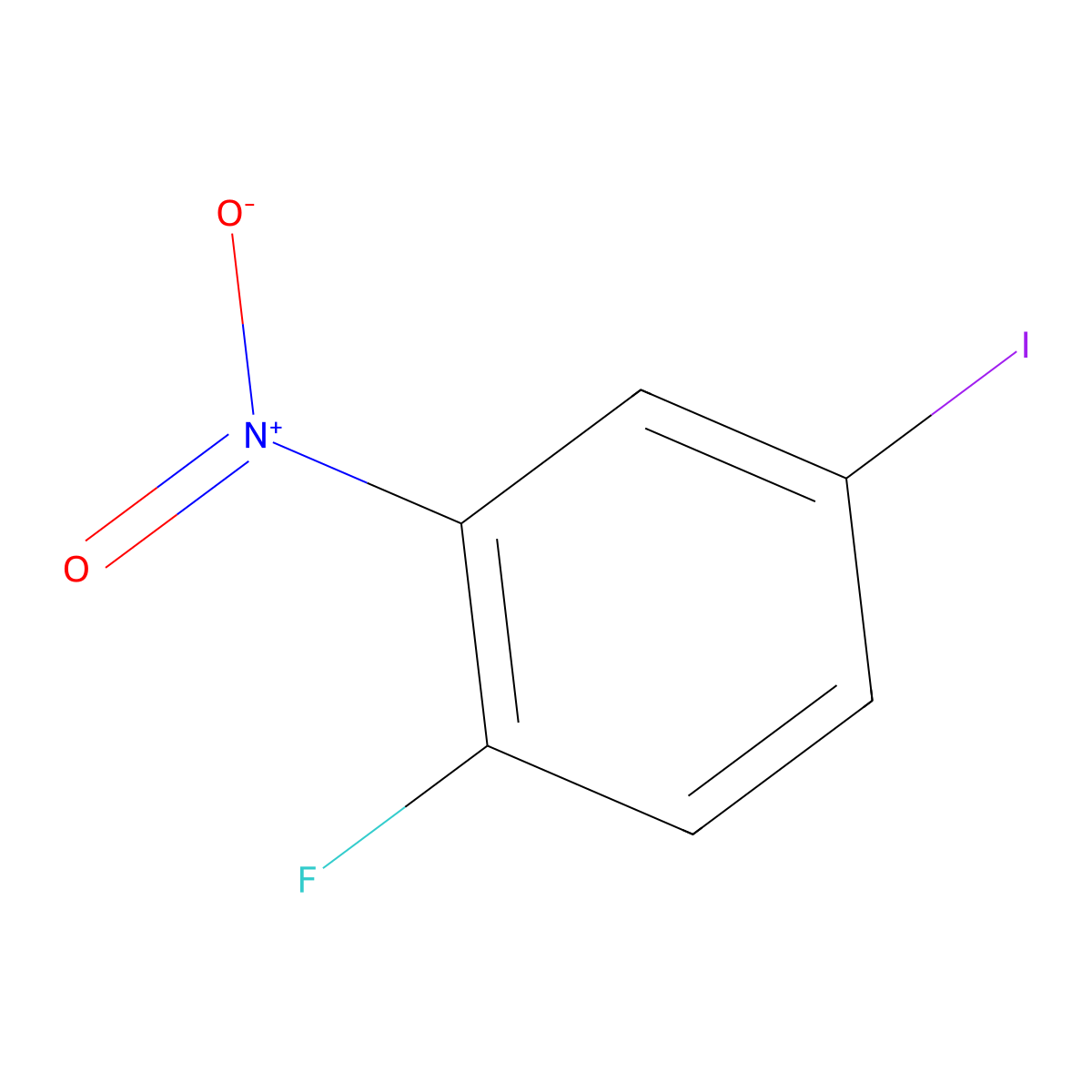1-Fluoro-4-iodo-2-nitrobenzene molecular structure, CAS 364-75-0