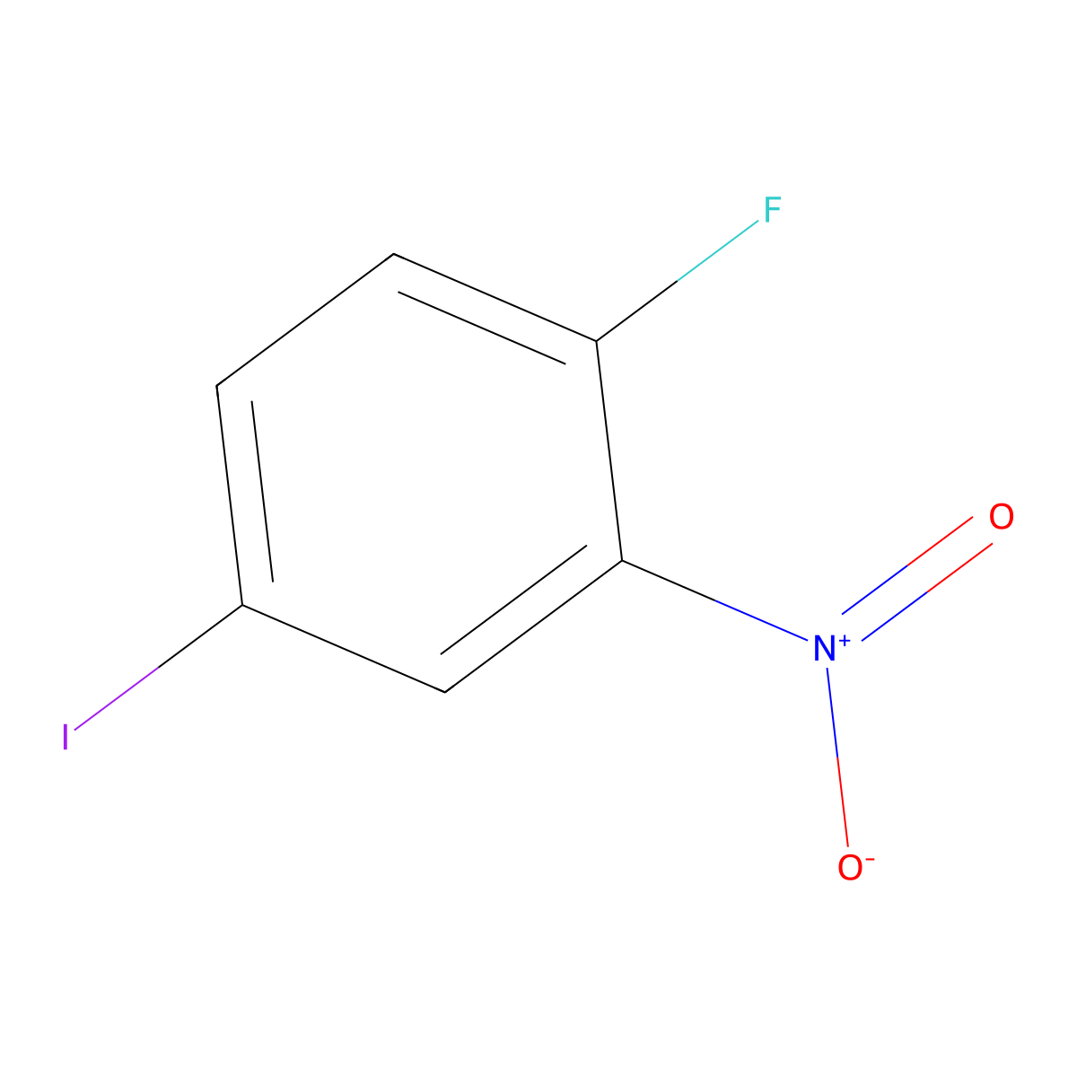 1-Fluoro-4-iodo-2-nitrobenzene molecular structure, CAS 364-75-0