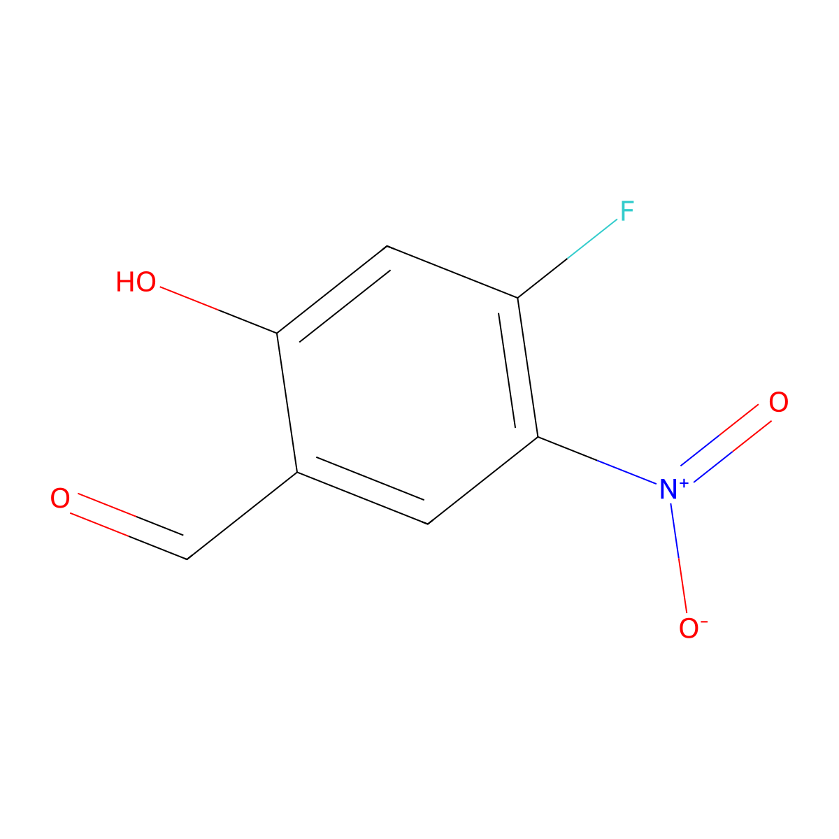 4-Fluoro-2-hydroxy-5-nitrobenzaldehyde molecular structure, CAS 364-80-7