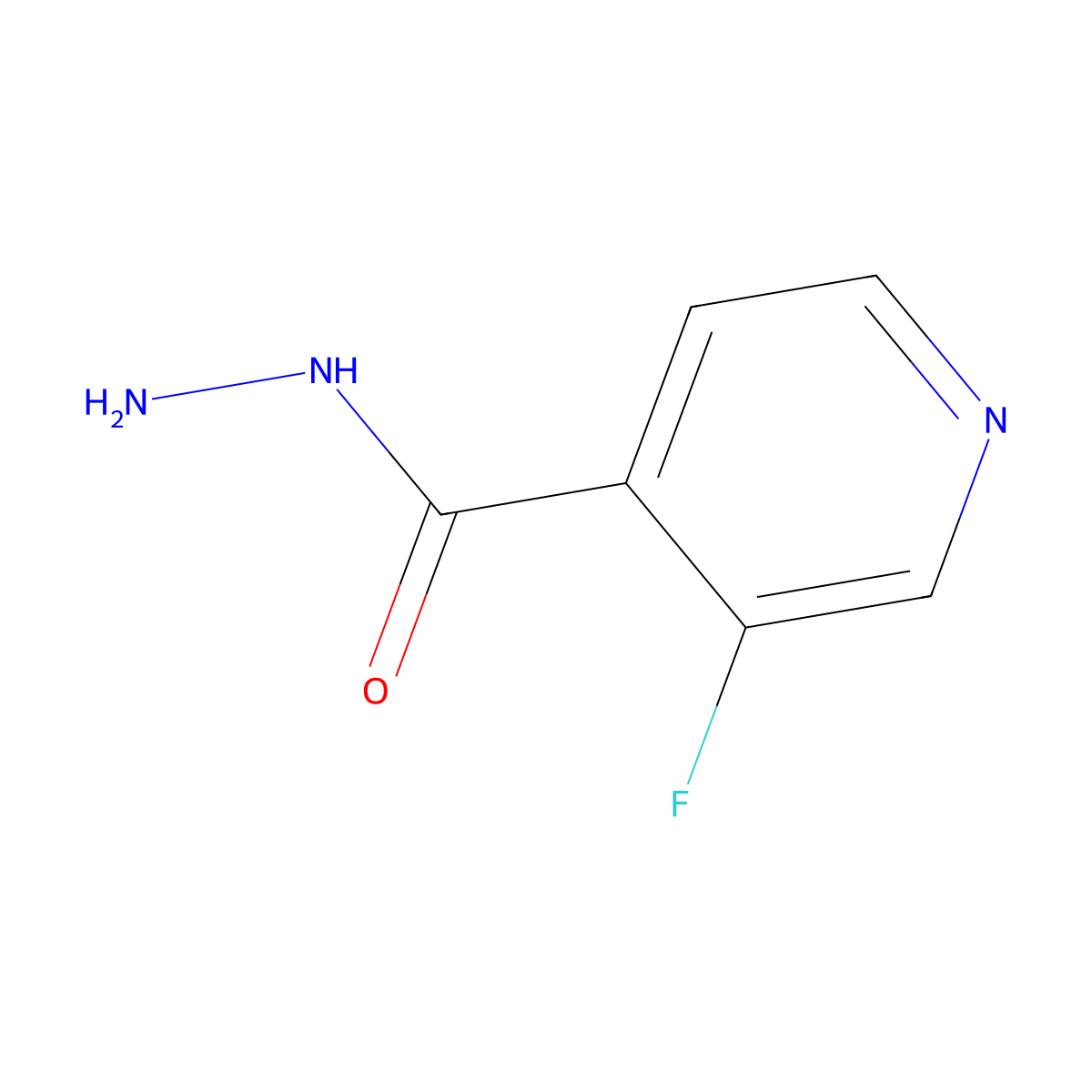 3-Fluoro-4-pyridinecarboxylic acid hydrazide molecular structure, CAS 364-82-9
