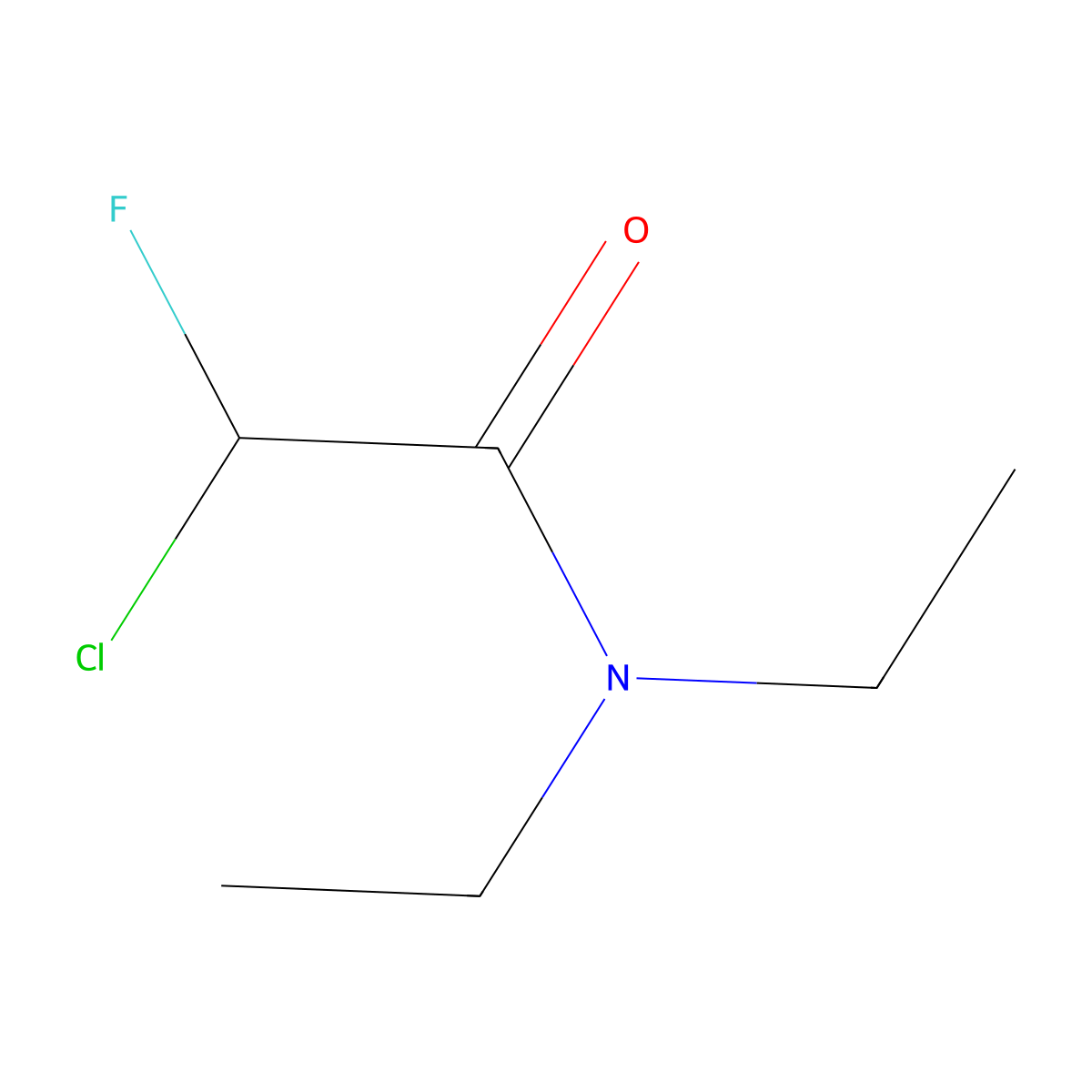 2-Chloro-N,N-diethyl-2-fluoroacetamide molecular structure, CAS 364-94-3